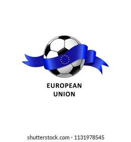 Vector Illustration of a Football – Soccer ball with the European Union flag