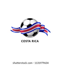 Vector Illustration of a Football – Soccer ball with the costa rica flag
