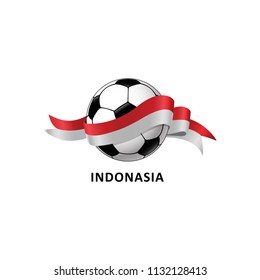 Vector Illustration of a Football – Soccer ball with the indonasia flag