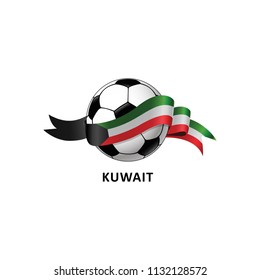 Vector Illustration of a Football – Soccer ball with the Kuwait flag