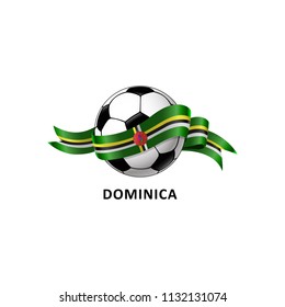 Vector Illustration of a Football – Soccer ball with the Dominica flag
