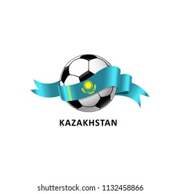 Vector Illustration of a Football – Soccer ball with the Kazakhistan flag