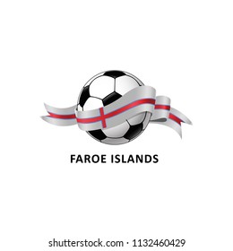 Vector Illustration of a Football – Soccer ball with the Faroe Islands flag