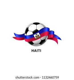 Vector Illustration of a Football – Soccer ball with the Haiti flag
