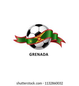 Vector Illustration of a Football – Soccer ball with the Grenada flag
