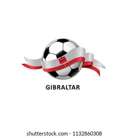 Vector Illustration of a Football – Soccer ball with the Gibraltar flag