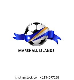 Vector Illustration of a Football – Soccer ball with the marshall islands flag