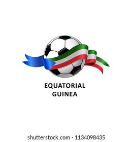 Vector Illustration of a Football – Soccer ball with the EQUATORIAL GUINEA flag