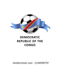 Vector Illustration of a Football – Soccer ball with the democratic republic of congo flag