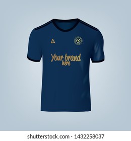 Vector illustration of football team t-shirt template mock up
