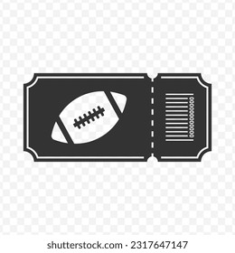 Vector illustration of football ticket icon in dark color and transparent background(PNG).