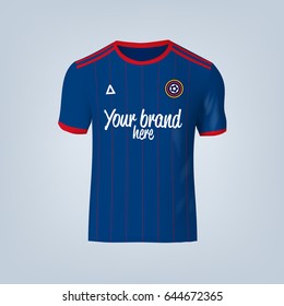 Vector illustration of football t-shirt template