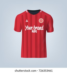 Vector illustration of football t-shirt template