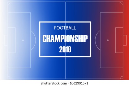 Vector illustration football world championship in Russia background soccer. Football championship banner. Flag of Russia. For your design