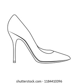 Vector illustration of footwear and woman icon. Set of footwear and foot stock symbol for web.