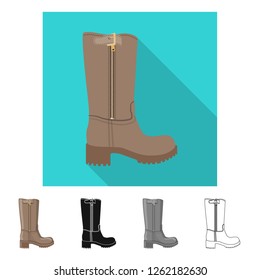 Vector illustration of footwear and woman icon. Collection of footwear and foot vector icon for stock.