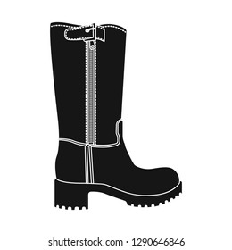 Vector illustration of footwear and woman logo. Collection of footwear and foot stock symbol for web.