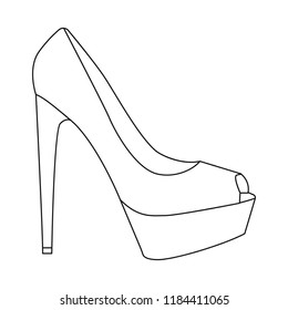 Vector illustration of footwear and woman sign. Collection of footwear and foot stock symbol for web.