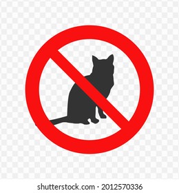 Vector illustration of forbidden to bring animals icon in dark color and transparent background(png)