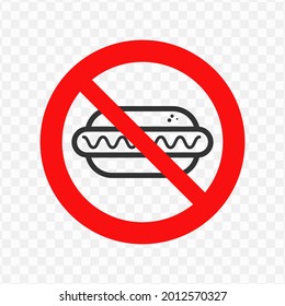 Vector illustration of forbidden to bring food icon in dark color and transparent background(png)