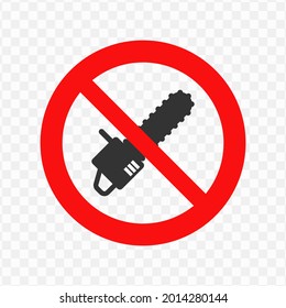 Vector illustration of forbidden to cut trees icon in dark color and transparent background(png)