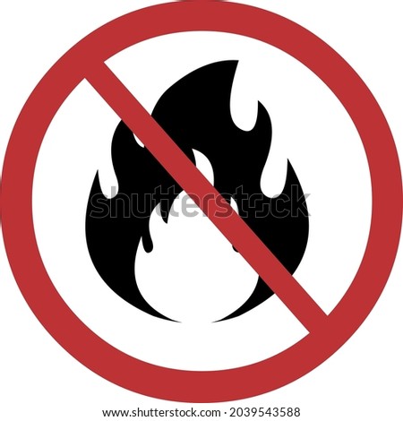 Vector illustration of forbidden fire signage poster