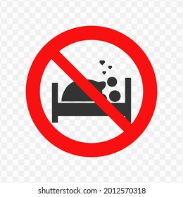 Vector illustration of forbidden to make love icon in dark color and transparent background(png)