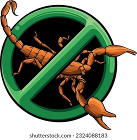 vector illustration of forbidden scorpions on white background