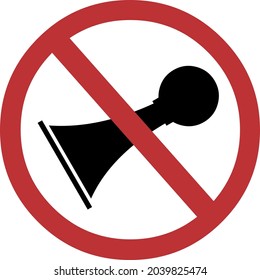 Vector illustration of forbidden signaling honking and loud sounds