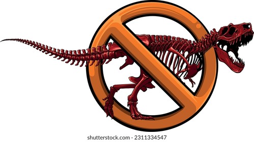 vector illustration of forbidden tyrannosaurus skeleton design