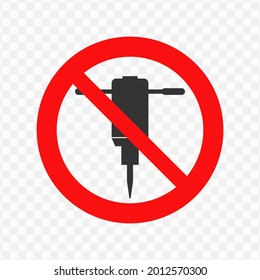 Vector illustration of forbidden to use crusher icon in dark color and transparent background(png)