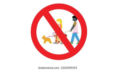 vector illustration forbidden warning sign no dogs allowed in this area.