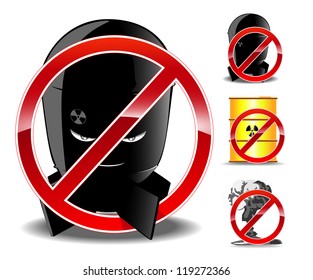 vector illustration of forbidding signs