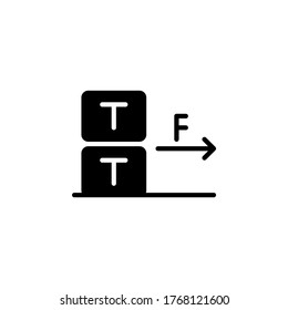 Vector illustration of force icon or logo with black color and line design style. 64px of artboard, Pixel Perfect