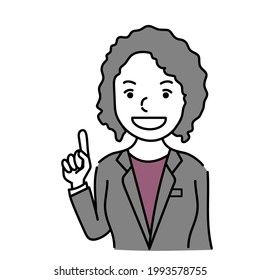 Vector Illustration Of Foreign Female Business Person Explaining Something
