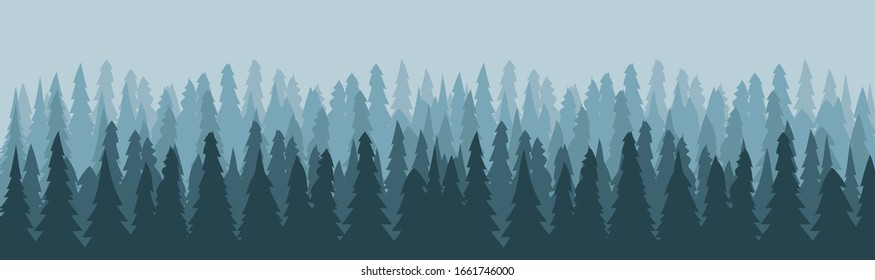 Vector illustration Forest green nature background