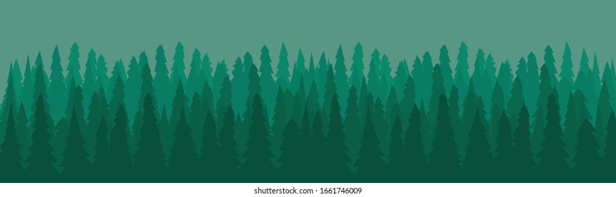 Vector illustration Forest green nature background