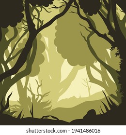 Vector illustration of forest landscape
