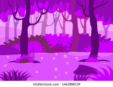 Vector illustration of a forest landscape, background with trees