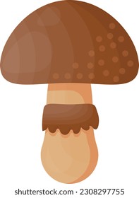 Vector illustration of a forest mushroom. Cap mushroom.