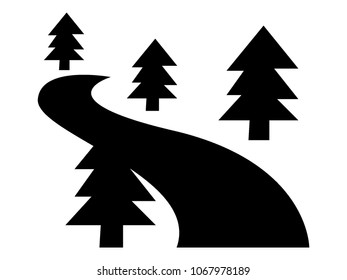 Vector illustration of a Forest Road