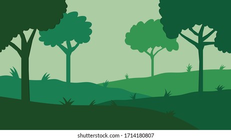 Imagen vectorial de la escena forestal.