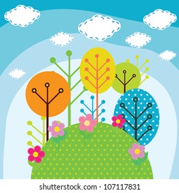 vector illustration of forest trees