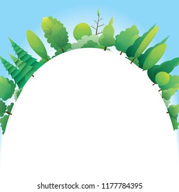 Vector illustration of forest trees. Abstract nature background