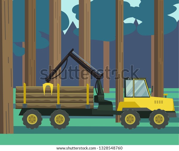 作業中の林業運送業者のベクターイラスト のベクター画像素材 ロイヤリティフリー