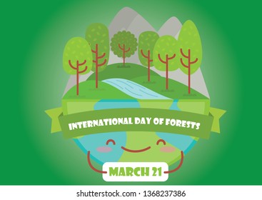 Vector illustration of Forests day