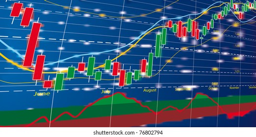 Vector illustration of forex growth candlestick diagram