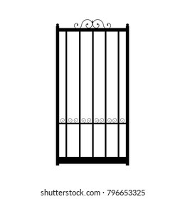 Vector illustration of forged gate door.
