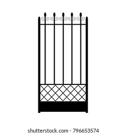 Vector illustration of forged gate door.