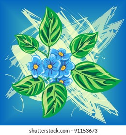 vector illustration with forget-me-not flower